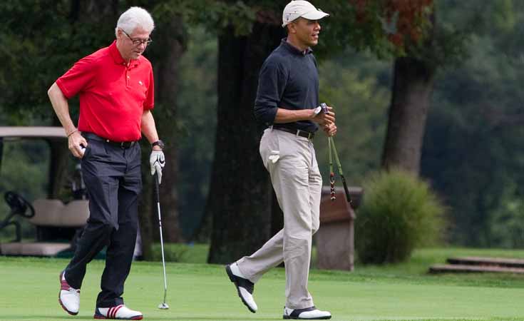 Juega golf Obama con Bill Clinton