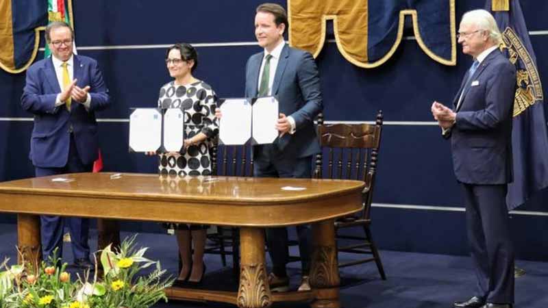 Reyes de Suecia firman acuerdo de colaboración con la UNAM