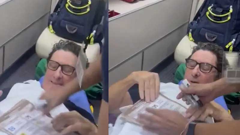 Hombre con fractura en pelvis llega en ambulancia a casilla para votar; 'mis respetos'