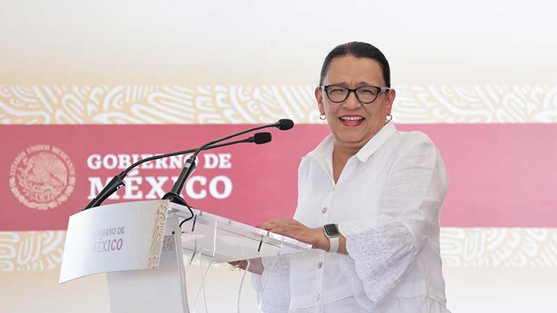 Rosa Icela Rodríguez recibe reconocimiento de AMLO en inauguración de carretera en San Luis Potosí