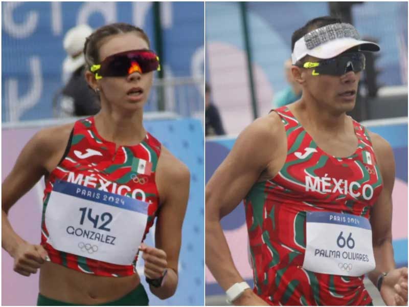 Palma y González finalizan en quinto lugar en maratón de caminata