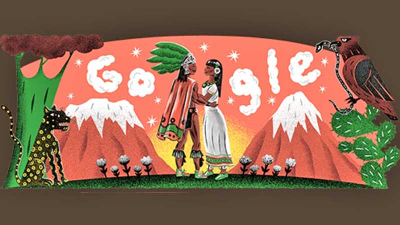 Popocatépetl e Iztaccíhuatl, la leyenda con la que Google celebra la Independencia de México