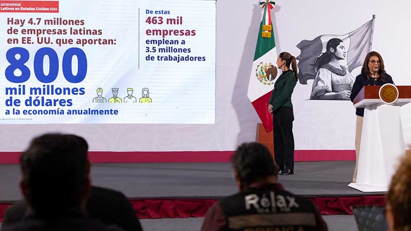 Mexicanos aportan 2.6 billones de dólares a PIB de EU: Sheinbaum