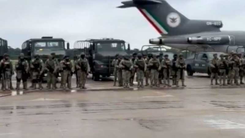 Llegan 180 elementos del ejército a reforzar seguridad en Tabasco