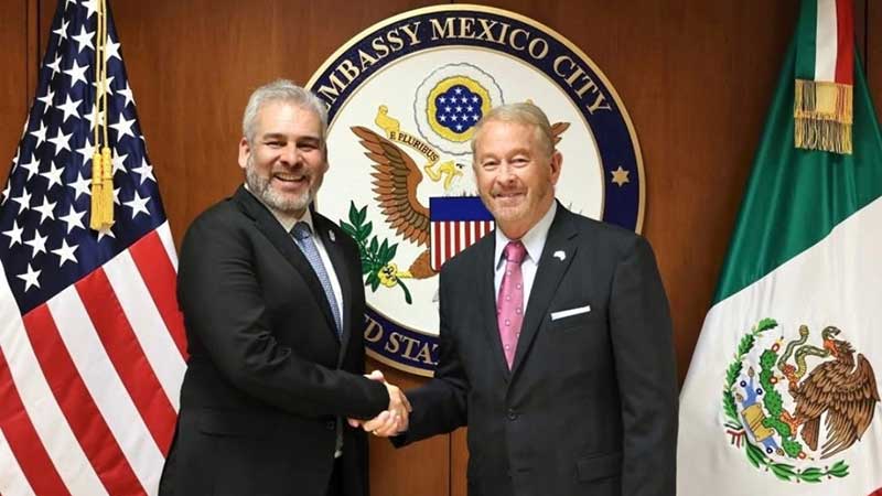 Bedolla y embajador de EUA acuerdan cooperación y trabajo conjunto