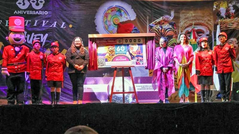 Develan billete de Lotería para difundir Festival 'Huey Atlixcáyotl' de Atlixco