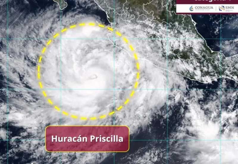 ‘Priscilla’ se convierte en huracán frente a las costas de Jalisco