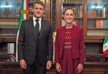 En Palacio Nacional, presidenta de México recibe a su homólogo de Francia En Palacio Nacional, presidenta de México recibe a su homólogo de Francia