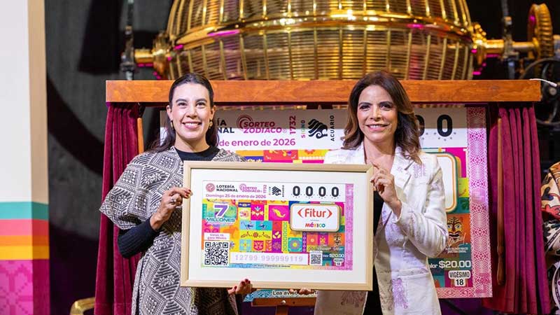 Lotería Nacional devela billete conmemorativo Fitur 2026