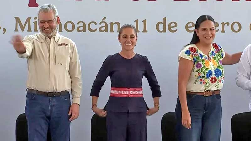 Agradece Alfredo Bedolla a Sheinbaum por creación del Plan Michoacán, secretarios resaltan avances