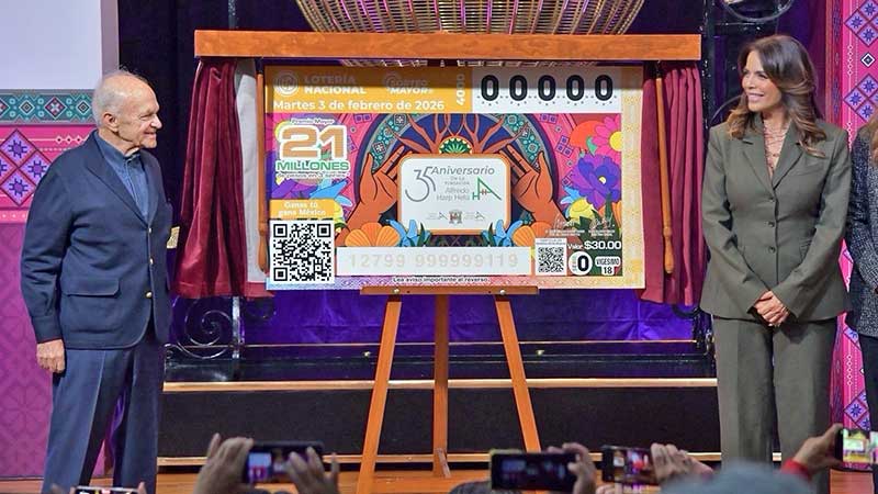 Lotería Nacional presenta billete conmemorativo del 35 Aniversario de la Fundación Alfredo Harp Helú