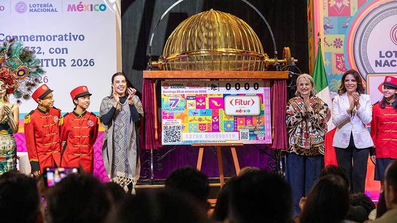 Lotería Nacional devela billete conmemorativo Fitur 2026