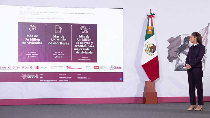 Más de ocho millones de familias beneficiadas con Vivienda para el Bienestar durante el sexenio: presidenta Sheinbaum